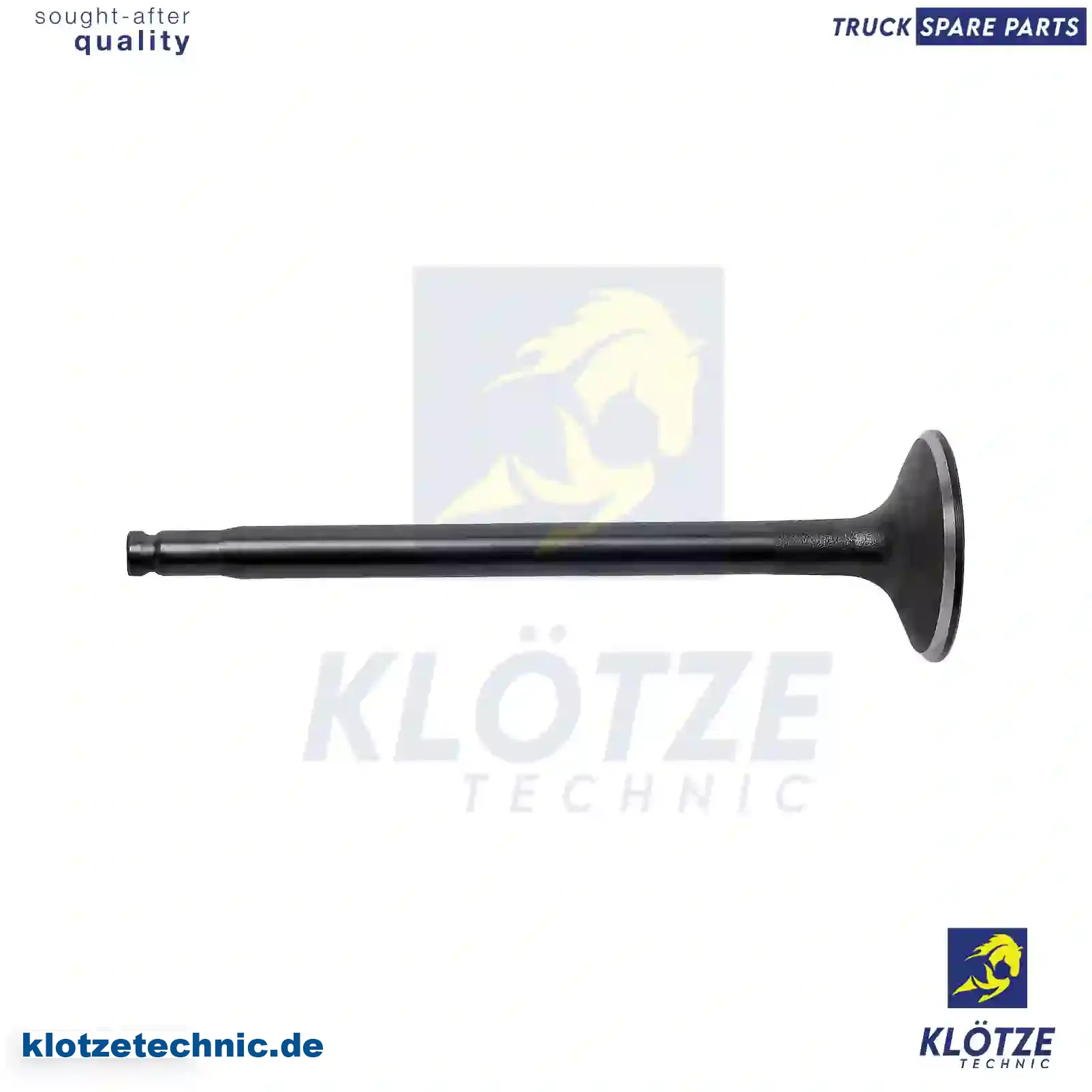 Intake valve, 5073735AA, 5073736AA, 6110530101, 6110530401 || Klötze Technic Spare Part | Engine, Accelerator Pedal, Camshaft, Connecting Rod, Crankcase, Crankshaft, Cylinder Head, Engine Suspension Mountings, Exhaust Manifold, Exhaust Gas Recirculation, Filter Kits, Flywheel Housing, General Overhaul Kits, Engine, Intake Manifold, Oil Cleaner, Oil Cooler, Oil Filter, Oil Pump, Oil Sump, Piston & Liner, Sensor & Switch, Timing Case, Turbocharger, Cooling System, Belt Tensioner, Coolant Filter, Coolant Pipe, Corrosion Prevention Agent, Drive, Expansion Tank, Fan, Intercooler, Monitors & Gauges, Radiator, Thermostat, V-Belt / Timing belt, Water Pump, Fuel System, Electronical Injector Unit, Feed Pump, Fuel Filter, cpl., Fuel Gauge Sender,  Fuel Line, Fuel Pump, Fuel Tank, Injection Line Kit, Injection Pump, Exhaust System, Clutch & Pedal, Gearbox, Propeller Shaft, Axles, Brake System, Hubs & Wheels, Suspension, Leaf Spring, Universal Parts / Accessories, Steering, Electrical System, Cabin