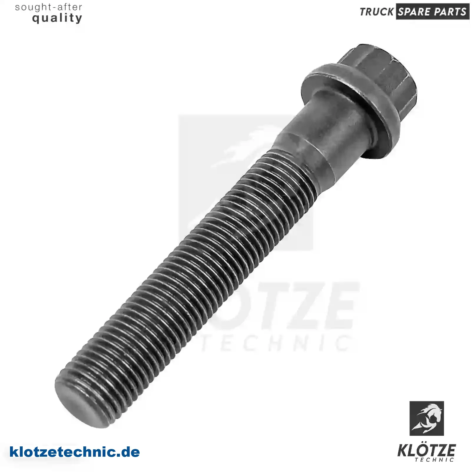 Connecting rod screw, 1020380071, 1020380271, 1110380071, 1610383071 || Klötze Technic Spare Part | Engine, Accelerator Pedal, Camshaft, Connecting Rod, Crankcase, Crankshaft, Cylinder Head, Engine Suspension Mountings, Exhaust Manifold, Exhaust Gas Recirculation, Filter Kits, Flywheel Housing, General Overhaul Kits, Engine, Intake Manifold, Oil Cleaner, Oil Cooler, Oil Filter, Oil Pump, Oil Sump, Piston & Liner, Sensor & Switch, Timing Case, Turbocharger, Cooling System, Belt Tensioner, Coolant Filter, Coolant Pipe, Corrosion Prevention Agent, Drive, Expansion Tank, Fan, Intercooler, Monitors & Gauges, Radiator, Thermostat, V-Belt / Timing belt, Water Pump, Fuel System, Electronical Injector Unit, Feed Pump, Fuel Filter, cpl., Fuel Gauge Sender,  Fuel Line, Fuel Pump, Fuel Tank, Injection Line Kit, Injection Pump, Exhaust System, Clutch & Pedal, Gearbox, Propeller Shaft, Axles, Brake System, Hubs & Wheels, Suspension, Leaf Spring, Universal Parts / Accessories, Steering, Electrical System, Cabin