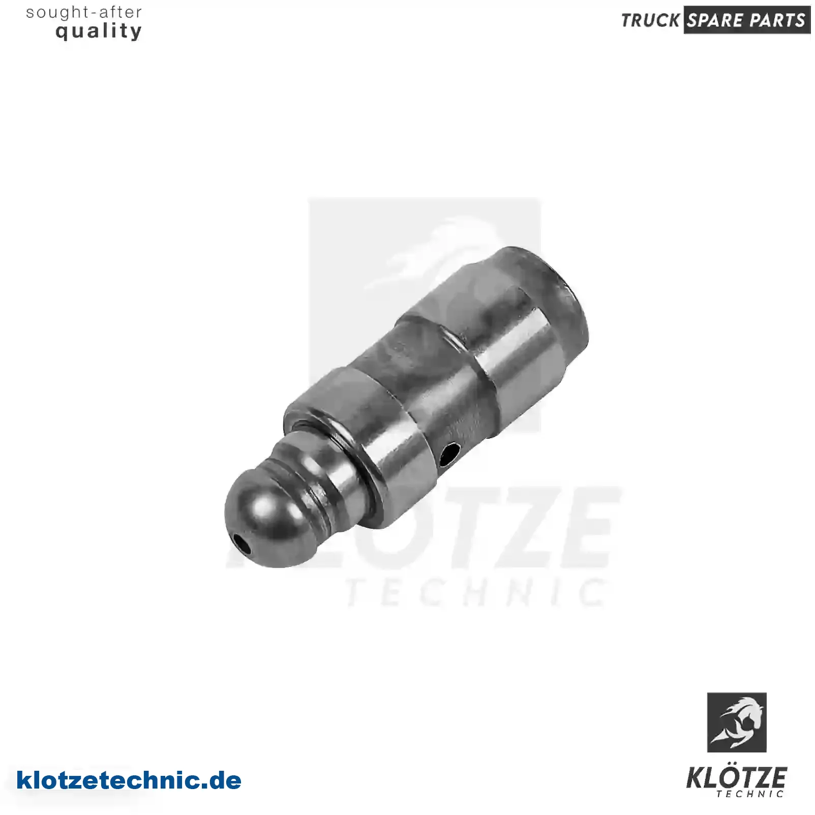 Valve tappet, 6510500080, , , || Klötze Technic Spare Part | Engine, Accelerator Pedal, Camshaft, Connecting Rod, Crankcase, Crankshaft, Cylinder Head, Engine Suspension Mountings, Exhaust Manifold, Exhaust Gas Recirculation, Filter Kits, Flywheel Housing, General Overhaul Kits, Engine, Intake Manifold, Oil Cleaner, Oil Cooler, Oil Filter, Oil Pump, Oil Sump, Piston & Liner, Sensor & Switch, Timing Case, Turbocharger, Cooling System, Belt Tensioner, Coolant Filter, Coolant Pipe, Corrosion Prevention Agent, Drive, Expansion Tank, Fan, Intercooler, Monitors & Gauges, Radiator, Thermostat, V-Belt / Timing belt, Water Pump, Fuel System, Electronical Injector Unit, Feed Pump, Fuel Filter, cpl., Fuel Gauge Sender,  Fuel Line, Fuel Pump, Fuel Tank, Injection Line Kit, Injection Pump, Exhaust System, Clutch & Pedal, Gearbox, Propeller Shaft, Axles, Brake System, Hubs & Wheels, Suspension, Leaf Spring, Universal Parts / Accessories, Steering, Electrical System, Cabin