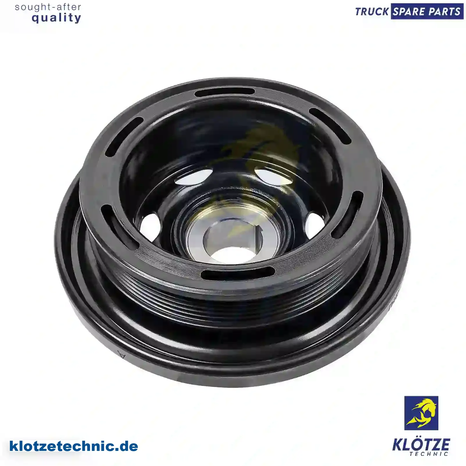 Pulley, crankshaft, 6110300503, , , || Klötze Technic Spare Part | Engine, Accelerator Pedal, Camshaft, Connecting Rod, Crankcase, Crankshaft, Cylinder Head, Engine Suspension Mountings, Exhaust Manifold, Exhaust Gas Recirculation, Filter Kits, Flywheel Housing, General Overhaul Kits, Engine, Intake Manifold, Oil Cleaner, Oil Cooler, Oil Filter, Oil Pump, Oil Sump, Piston & Liner, Sensor & Switch, Timing Case, Turbocharger, Cooling System, Belt Tensioner, Coolant Filter, Coolant Pipe, Corrosion Prevention Agent, Drive, Expansion Tank, Fan, Intercooler, Monitors & Gauges, Radiator, Thermostat, V-Belt / Timing belt, Water Pump, Fuel System, Electronical Injector Unit, Feed Pump, Fuel Filter, cpl., Fuel Gauge Sender,  Fuel Line, Fuel Pump, Fuel Tank, Injection Line Kit, Injection Pump, Exhaust System, Clutch & Pedal, Gearbox, Propeller Shaft, Axles, Brake System, Hubs & Wheels, Suspension, Leaf Spring, Universal Parts / Accessories, Steering, Electrical System, Cabin