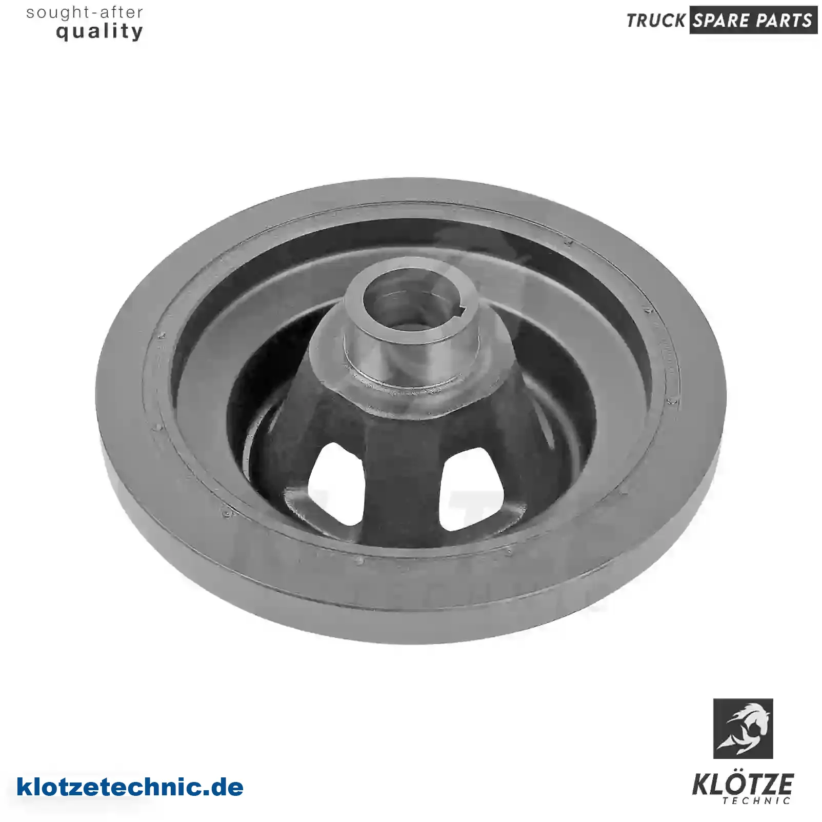 Pulley, crankshaft, 6110301003, 6110301403, , || Klötze Technic Spare Part | Engine, Accelerator Pedal, Camshaft, Connecting Rod, Crankcase, Crankshaft, Cylinder Head, Engine Suspension Mountings, Exhaust Manifold, Exhaust Gas Recirculation, Filter Kits, Flywheel Housing, General Overhaul Kits, Engine, Intake Manifold, Oil Cleaner, Oil Cooler, Oil Filter, Oil Pump, Oil Sump, Piston & Liner, Sensor & Switch, Timing Case, Turbocharger, Cooling System, Belt Tensioner, Coolant Filter, Coolant Pipe, Corrosion Prevention Agent, Drive, Expansion Tank, Fan, Intercooler, Monitors & Gauges, Radiator, Thermostat, V-Belt / Timing belt, Water Pump, Fuel System, Electronical Injector Unit, Feed Pump, Fuel Filter, cpl., Fuel Gauge Sender,  Fuel Line, Fuel Pump, Fuel Tank, Injection Line Kit, Injection Pump, Exhaust System, Clutch & Pedal, Gearbox, Propeller Shaft, Axles, Brake System, Hubs & Wheels, Suspension, Leaf Spring, Universal Parts / Accessories, Steering, Electrical System, Cabin