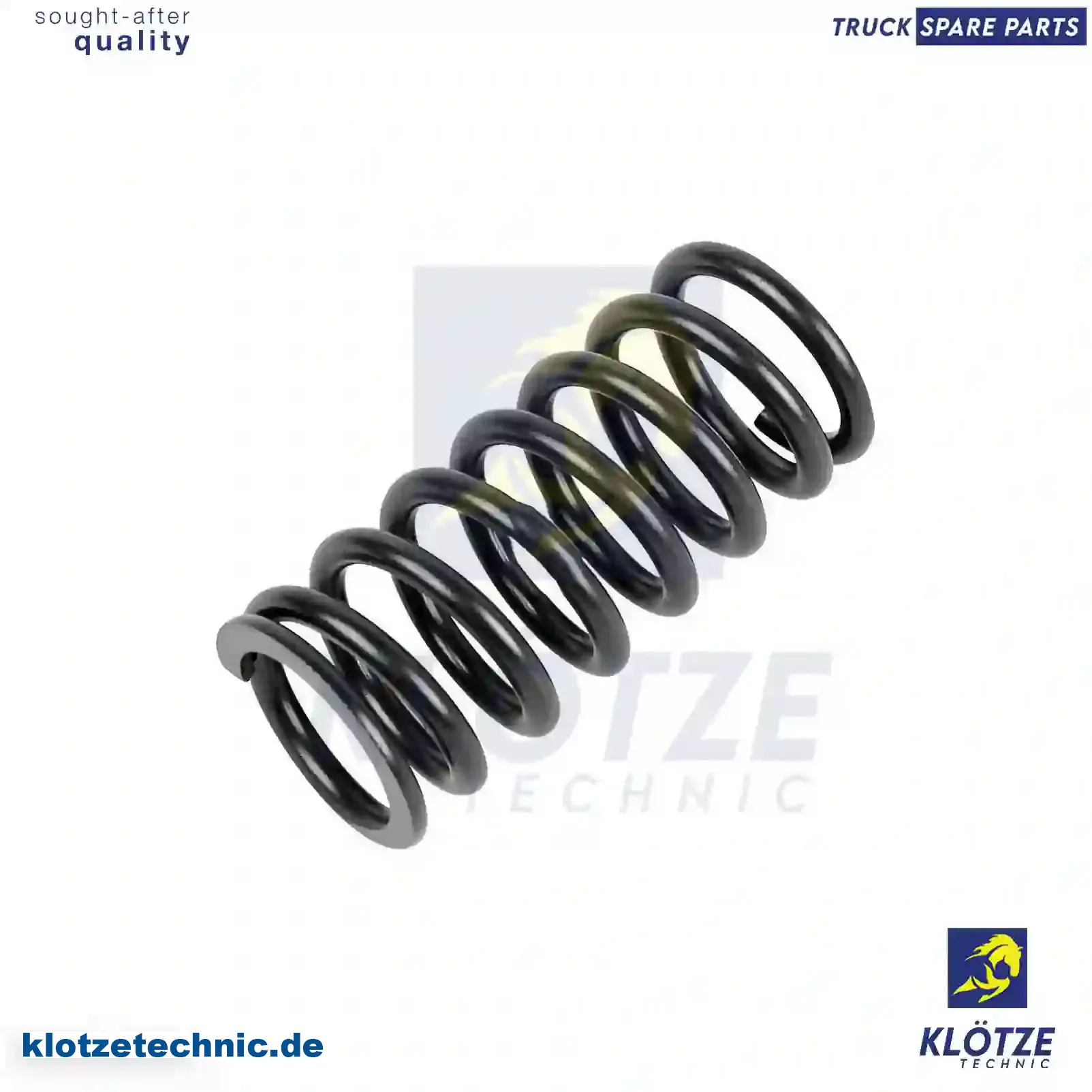 Valve spring, intake and exhaust, 5410530020, 54105 || Klötze Technic Spare Part | Engine, Accelerator Pedal, Camshaft, Connecting Rod, Crankcase, Crankshaft, Cylinder Head, Engine Suspension Mountings, Exhaust Manifold, Exhaust Gas Recirculation, Filter Kits, Flywheel Housing, General Overhaul Kits, Engine, Intake Manifold, Oil Cleaner, Oil Cooler, Oil Filter, Oil Pump, Oil Sump, Piston & Liner, Sensor & Switch, Timing Case, Turbocharger, Cooling System, Belt Tensioner, Coolant Filter, Coolant Pipe, Corrosion Prevention Agent, Drive, Expansion Tank, Fan, Intercooler, Monitors & Gauges, Radiator, Thermostat, V-Belt / Timing belt, Water Pump, Fuel System, Electronical Injector Unit, Feed Pump, Fuel Filter, cpl., Fuel Gauge Sender,  Fuel Line, Fuel Pump, Fuel Tank, Injection Line Kit, Injection Pump, Exhaust System, Clutch & Pedal, Gearbox, Propeller Shaft, Axles, Brake System, Hubs & Wheels, Suspension, Leaf Spring, Universal Parts / Accessories, Steering, Electrical System, Cabin