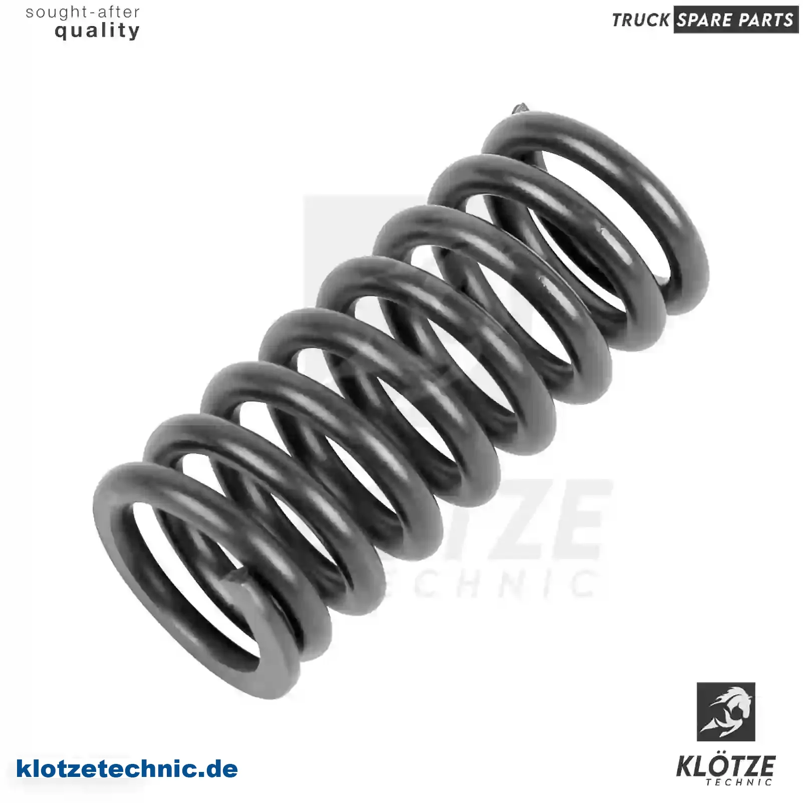 Valve spring, exhaust, 4000530020, 9060530020, 9060530220, ZG40318-0008 || Klötze Technic Spare Part | Engine, Accelerator Pedal, Camshaft, Connecting Rod, Crankcase, Crankshaft, Cylinder Head, Engine Suspension Mountings, Exhaust Manifold, Exhaust Gas Recirculation, Filter Kits, Flywheel Housing, General Overhaul Kits, Engine, Intake Manifold, Oil Cleaner, Oil Cooler, Oil Filter, Oil Pump, Oil Sump, Piston & Liner, Sensor & Switch, Timing Case, Turbocharger, Cooling System, Belt Tensioner, Coolant Filter, Coolant Pipe, Corrosion Prevention Agent, Drive, Expansion Tank, Fan, Intercooler, Monitors & Gauges, Radiator, Thermostat, V-Belt / Timing belt, Water Pump, Fuel System, Electronical Injector Unit, Feed Pump, Fuel Filter, cpl., Fuel Gauge Sender,  Fuel Line, Fuel Pump, Fuel Tank, Injection Line Kit, Injection Pump, Exhaust System, Clutch & Pedal, Gearbox, Propeller Shaft, Axles, Brake System, Hubs & Wheels, Suspension, Leaf Spring, Universal Parts / Accessories, Steering, Electrical System, Cabin