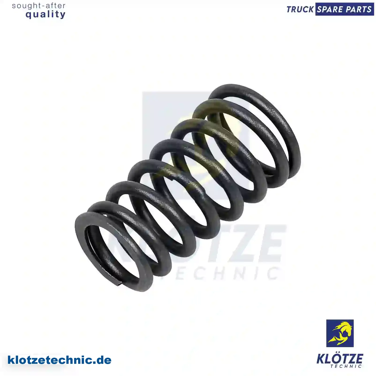 Valve spring, intake, 6110530120 || Klötze Technic Spare Part | Engine, Accelerator Pedal, Camshaft, Connecting Rod, Crankcase, Crankshaft, Cylinder Head, Engine Suspension Mountings, Exhaust Manifold, Exhaust Gas Recirculation, Filter Kits, Flywheel Housing, General Overhaul Kits, Engine, Intake Manifold, Oil Cleaner, Oil Cooler, Oil Filter, Oil Pump, Oil Sump, Piston & Liner, Sensor & Switch, Timing Case, Turbocharger, Cooling System, Belt Tensioner, Coolant Filter, Coolant Pipe, Corrosion Prevention Agent, Drive, Expansion Tank, Fan, Intercooler, Monitors & Gauges, Radiator, Thermostat, V-Belt / Timing belt, Water Pump, Fuel System, Electronical Injector Unit, Feed Pump, Fuel Filter, cpl., Fuel Gauge Sender,  Fuel Line, Fuel Pump, Fuel Tank, Injection Line Kit, Injection Pump, Exhaust System, Clutch & Pedal, Gearbox, Propeller Shaft, Axles, Brake System, Hubs & Wheels, Suspension, Leaf Spring, Universal Parts / Accessories, Steering, Electrical System, Cabin