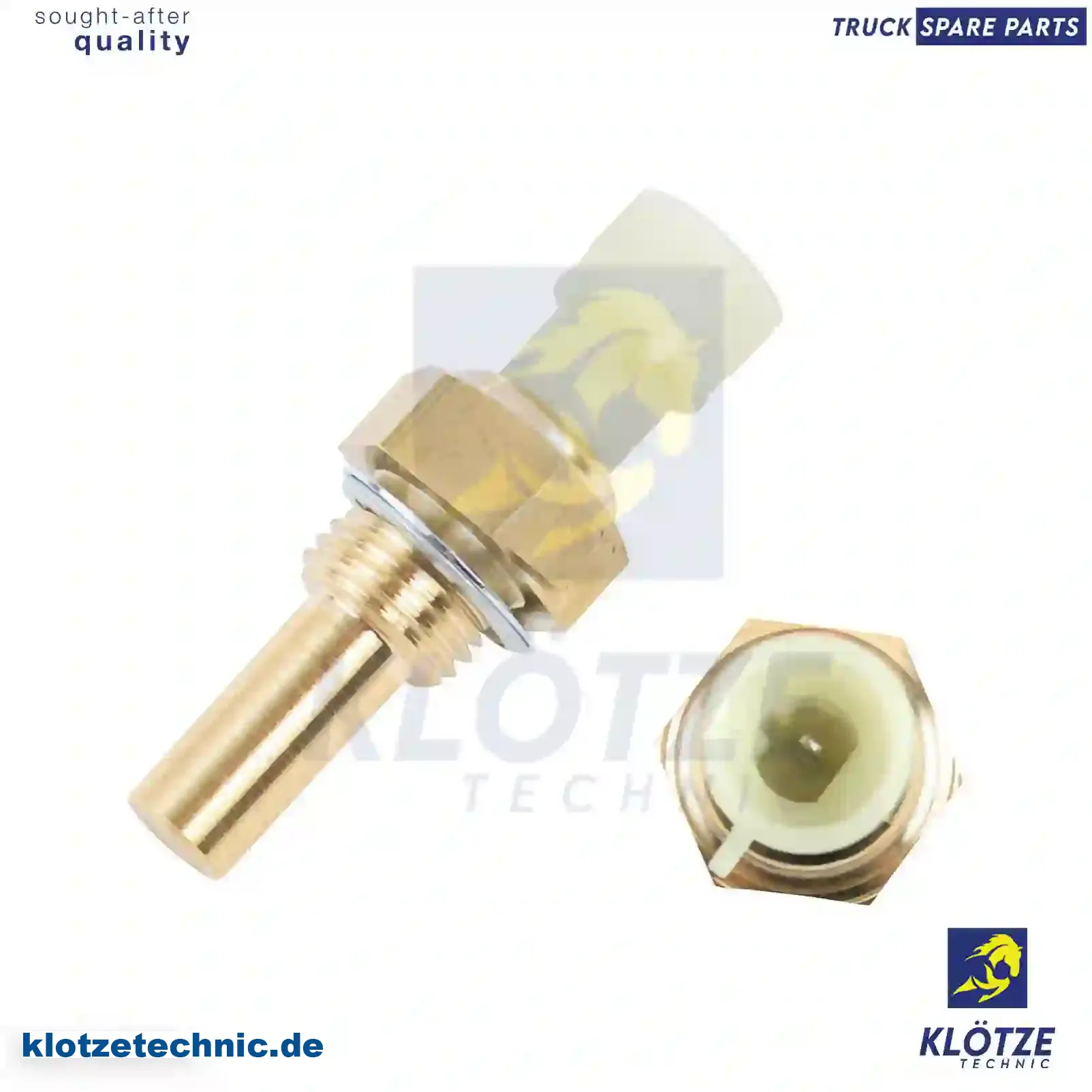 Temperature sensor, 04857250, 4857250, 500310148, ZG21137-0008 || Klötze Technic Spare Part | Engine, Accelerator Pedal, Camshaft, Connecting Rod, Crankcase, Crankshaft, Cylinder Head, Engine Suspension Mountings, Exhaust Manifold, Exhaust Gas Recirculation, Filter Kits, Flywheel Housing, General Overhaul Kits, Engine, Intake Manifold, Oil Cleaner, Oil Cooler, Oil Filter, Oil Pump, Oil Sump, Piston & Liner, Sensor & Switch, Timing Case, Turbocharger, Cooling System, Belt Tensioner, Coolant Filter, Coolant Pipe, Corrosion Prevention Agent, Drive, Expansion Tank, Fan, Intercooler, Monitors & Gauges, Radiator, Thermostat, V-Belt / Timing belt, Water Pump, Fuel System, Electronical Injector Unit, Feed Pump, Fuel Filter, cpl., Fuel Gauge Sender,  Fuel Line, Fuel Pump, Fuel Tank, Injection Line Kit, Injection Pump, Exhaust System, Clutch & Pedal, Gearbox, Propeller Shaft, Axles, Brake System, Hubs & Wheels, Suspension, Leaf Spring, Universal Parts / Accessories, Steering, Electrical System, Cabin