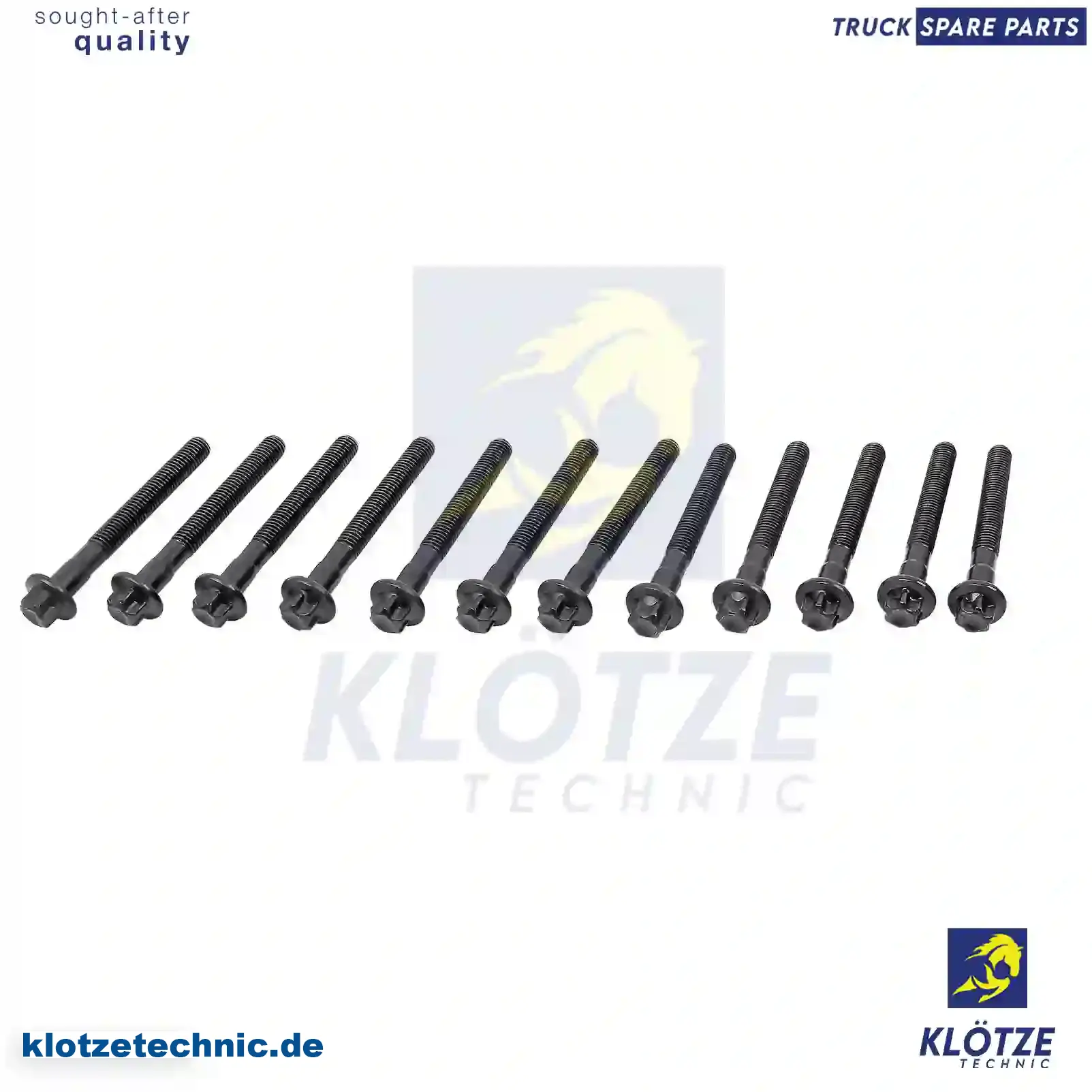 Cylinder head screw kit, 6119900322S, 6119901022S, 6119901322S || Klötze Technic Spare Part | Engine, Accelerator Pedal, Camshaft, Connecting Rod, Crankcase, Crankshaft, Cylinder Head, Engine Suspension Mountings, Exhaust Manifold, Exhaust Gas Recirculation, Filter Kits, Flywheel Housing, General Overhaul Kits, Engine, Intake Manifold, Oil Cleaner, Oil Cooler, Oil Filter, Oil Pump, Oil Sump, Piston & Liner, Sensor & Switch, Timing Case, Turbocharger, Cooling System, Belt Tensioner, Coolant Filter, Coolant Pipe, Corrosion Prevention Agent, Drive, Expansion Tank, Fan, Intercooler, Monitors & Gauges, Radiator, Thermostat, V-Belt / Timing belt, Water Pump, Fuel System, Electronical Injector Unit, Feed Pump, Fuel Filter, cpl., Fuel Gauge Sender,  Fuel Line, Fuel Pump, Fuel Tank, Injection Line Kit, Injection Pump, Exhaust System, Clutch & Pedal, Gearbox, Propeller Shaft, Axles, Brake System, Hubs & Wheels, Suspension, Leaf Spring, Universal Parts / Accessories, Steering, Electrical System, Cabin