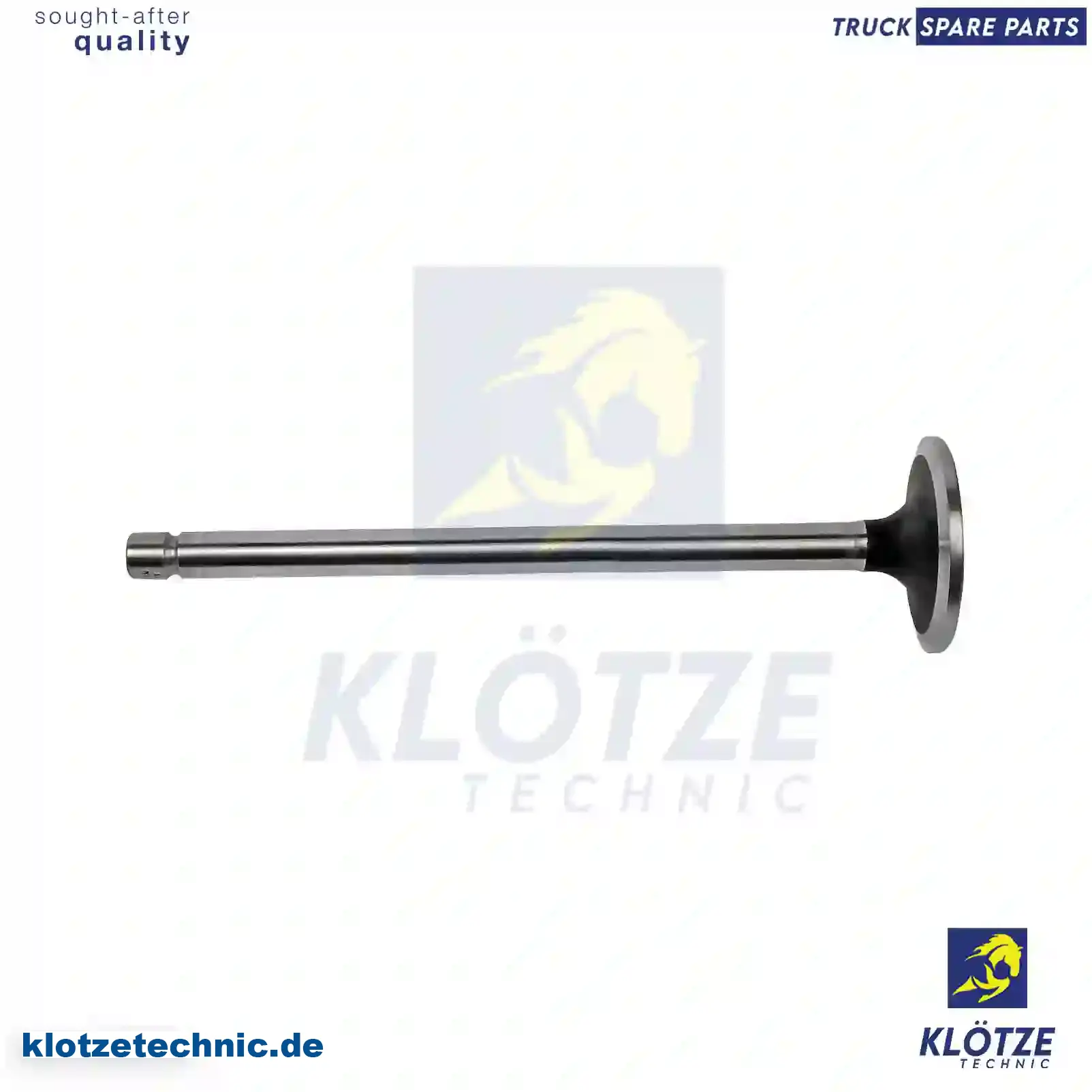 Intake valve, 1684513, , , || Klötze Technic Spare Part | Engine, Accelerator Pedal, Camshaft, Connecting Rod, Crankcase, Crankshaft, Cylinder Head, Engine Suspension Mountings, Exhaust Manifold, Exhaust Gas Recirculation, Filter Kits, Flywheel Housing, General Overhaul Kits, Engine, Intake Manifold, Oil Cleaner, Oil Cooler, Oil Filter, Oil Pump, Oil Sump, Piston & Liner, Sensor & Switch, Timing Case, Turbocharger, Cooling System, Belt Tensioner, Coolant Filter, Coolant Pipe, Corrosion Prevention Agent, Drive, Expansion Tank, Fan, Intercooler, Monitors & Gauges, Radiator, Thermostat, V-Belt / Timing belt, Water Pump, Fuel System, Electronical Injector Unit, Feed Pump, Fuel Filter, cpl., Fuel Gauge Sender,  Fuel Line, Fuel Pump, Fuel Tank, Injection Line Kit, Injection Pump, Exhaust System, Clutch & Pedal, Gearbox, Propeller Shaft, Axles, Brake System, Hubs & Wheels, Suspension, Leaf Spring, Universal Parts / Accessories, Steering, Electrical System, Cabin