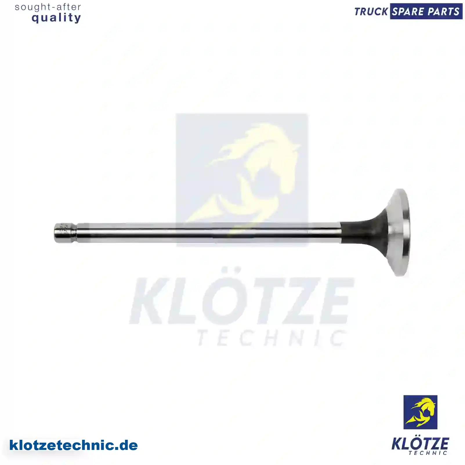 Exhaust valve, 1678541, , , || Klötze Technic Spare Part | Engine, Accelerator Pedal, Camshaft, Connecting Rod, Crankcase, Crankshaft, Cylinder Head, Engine Suspension Mountings, Exhaust Manifold, Exhaust Gas Recirculation, Filter Kits, Flywheel Housing, General Overhaul Kits, Engine, Intake Manifold, Oil Cleaner, Oil Cooler, Oil Filter, Oil Pump, Oil Sump, Piston & Liner, Sensor & Switch, Timing Case, Turbocharger, Cooling System, Belt Tensioner, Coolant Filter, Coolant Pipe, Corrosion Prevention Agent, Drive, Expansion Tank, Fan, Intercooler, Monitors & Gauges, Radiator, Thermostat, V-Belt / Timing belt, Water Pump, Fuel System, Electronical Injector Unit, Feed Pump, Fuel Filter, cpl., Fuel Gauge Sender,  Fuel Line, Fuel Pump, Fuel Tank, Injection Line Kit, Injection Pump, Exhaust System, Clutch & Pedal, Gearbox, Propeller Shaft, Axles, Brake System, Hubs & Wheels, Suspension, Leaf Spring, Universal Parts / Accessories, Steering, Electrical System, Cabin