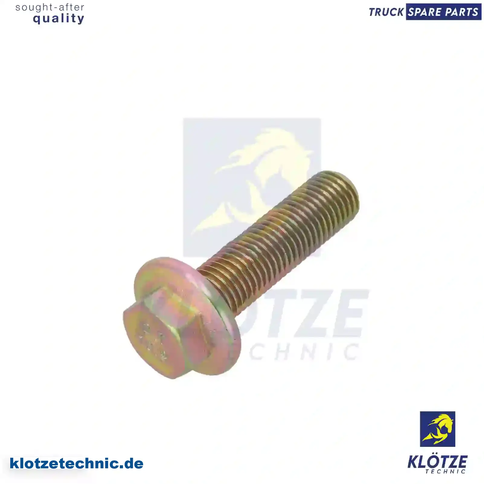 Screw, flywheel, 1374298, ZG01967-0008, , , || Klötze Technic Spare Part | Engine, Accelerator Pedal, Camshaft, Connecting Rod, Crankcase, Crankshaft, Cylinder Head, Engine Suspension Mountings, Exhaust Manifold, Exhaust Gas Recirculation, Filter Kits, Flywheel Housing, General Overhaul Kits, Engine, Intake Manifold, Oil Cleaner, Oil Cooler, Oil Filter, Oil Pump, Oil Sump, Piston & Liner, Sensor & Switch, Timing Case, Turbocharger, Cooling System, Belt Tensioner, Coolant Filter, Coolant Pipe, Corrosion Prevention Agent, Drive, Expansion Tank, Fan, Intercooler, Monitors & Gauges, Radiator, Thermostat, V-Belt / Timing belt, Water Pump, Fuel System, Electronical Injector Unit, Feed Pump, Fuel Filter, cpl., Fuel Gauge Sender,  Fuel Line, Fuel Pump, Fuel Tank, Injection Line Kit, Injection Pump, Exhaust System, Clutch & Pedal, Gearbox, Propeller Shaft, Axles, Brake System, Hubs & Wheels, Suspension, Leaf Spring, Universal Parts / Accessories, Steering, Electrical System, Cabin