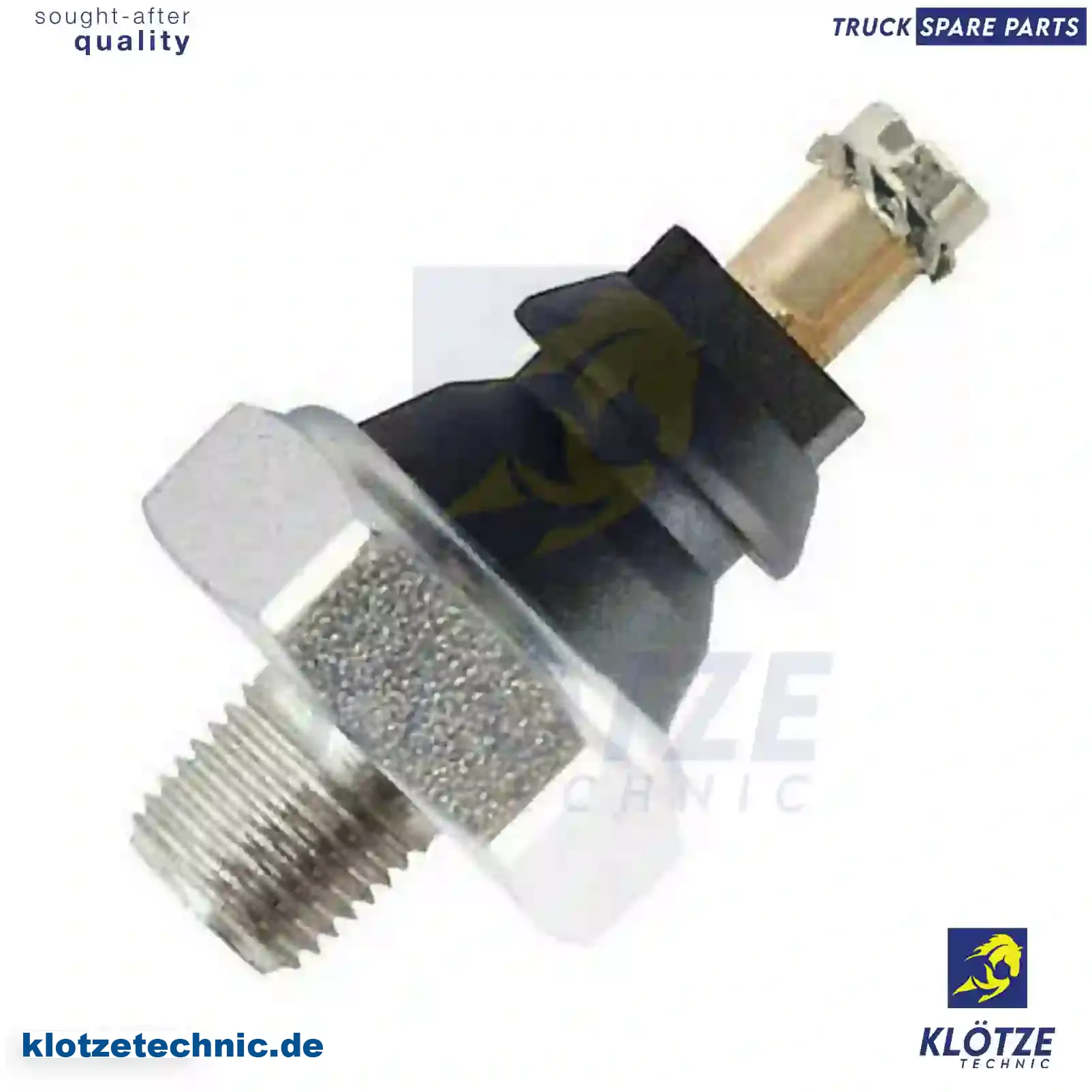 Oil pressure switch, 0082445, 0114248, 0740344, 114248, 1343065, 1428165, 1661431, 740344, 82445, 0015423817, ZG20660-0008 || Klötze Technic Spare Part | Engine, Accelerator Pedal, Camshaft, Connecting Rod, Crankcase, Crankshaft, Cylinder Head, Engine Suspension Mountings, Exhaust Manifold, Exhaust Gas Recirculation, Filter Kits, Flywheel Housing, General Overhaul Kits, Engine, Intake Manifold, Oil Cleaner, Oil Cooler, Oil Filter, Oil Pump, Oil Sump, Piston & Liner, Sensor & Switch, Timing Case, Turbocharger, Cooling System, Belt Tensioner, Coolant Filter, Coolant Pipe, Corrosion Prevention Agent, Drive, Expansion Tank, Fan, Intercooler, Monitors & Gauges, Radiator, Thermostat, V-Belt / Timing belt, Water Pump, Fuel System, Electronical Injector Unit, Feed Pump, Fuel Filter, cpl., Fuel Gauge Sender,  Fuel Line, Fuel Pump, Fuel Tank, Injection Line Kit, Injection Pump, Exhaust System, Clutch & Pedal, Gearbox, Propeller Shaft, Axles, Brake System, Hubs & Wheels, Suspension, Leaf Spring, Universal Parts / Accessories, Steering, Electrical System, Cabin