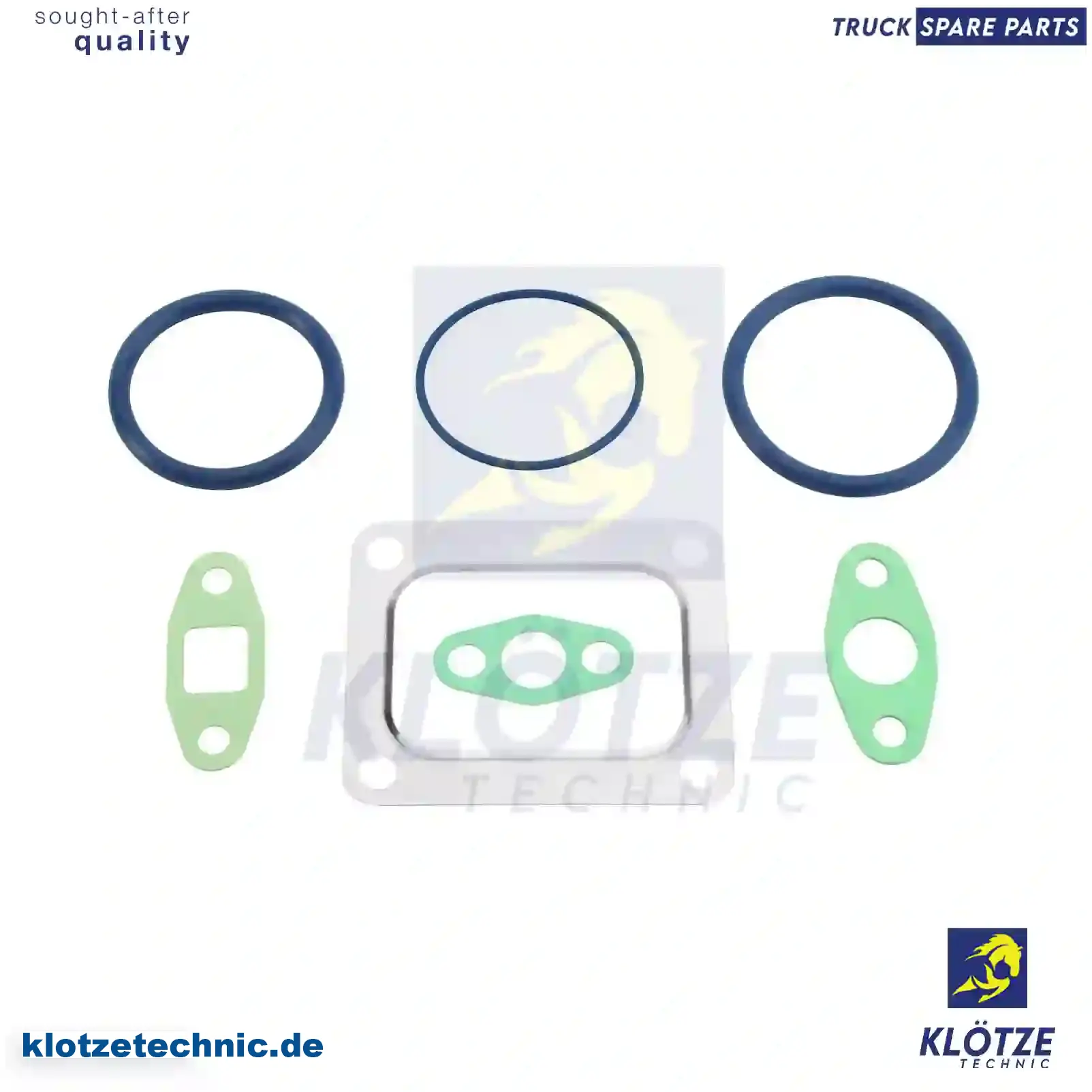 Gasket kit, turbocharger, 270757, 270758, 275759, 275760, 276815 || Klötze Technic Spare Part | Engine, Accelerator Pedal, Camshaft, Connecting Rod, Crankcase, Crankshaft, Cylinder Head, Engine Suspension Mountings, Exhaust Manifold, Exhaust Gas Recirculation, Filter Kits, Flywheel Housing, General Overhaul Kits, Engine, Intake Manifold, Oil Cleaner, Oil Cooler, Oil Filter, Oil Pump, Oil Sump, Piston & Liner, Sensor & Switch, Timing Case, Turbocharger, Cooling System, Belt Tensioner, Coolant Filter, Coolant Pipe, Corrosion Prevention Agent, Drive, Expansion Tank, Fan, Intercooler, Monitors & Gauges, Radiator, Thermostat, V-Belt / Timing belt, Water Pump, Fuel System, Electronical Injector Unit, Feed Pump, Fuel Filter, cpl., Fuel Gauge Sender,  Fuel Line, Fuel Pump, Fuel Tank, Injection Line Kit, Injection Pump, Exhaust System, Clutch & Pedal, Gearbox, Propeller Shaft, Axles, Brake System, Hubs & Wheels, Suspension, Leaf Spring, Universal Parts / Accessories, Steering, Electrical System, Cabin