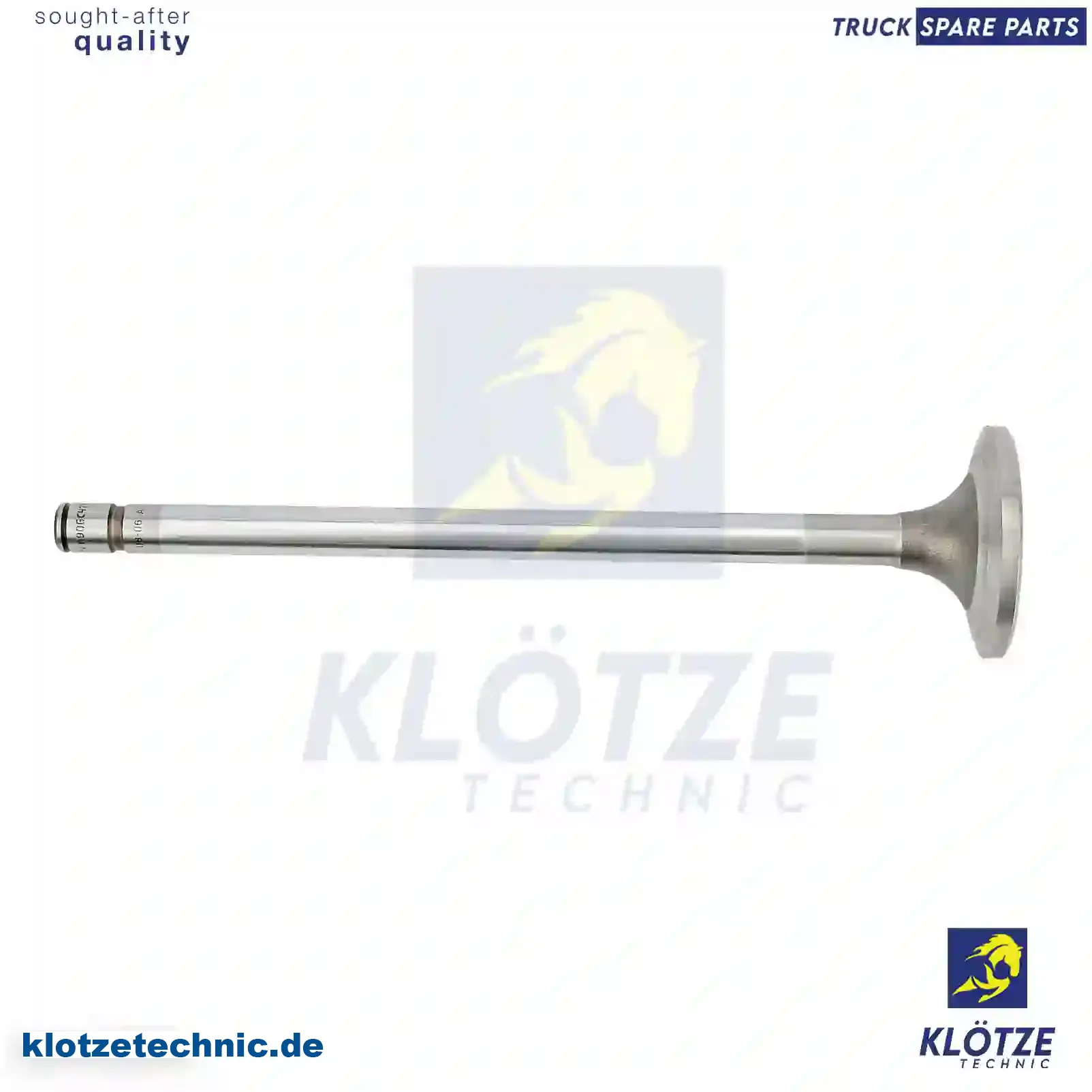 Intake valve, 690GC427, 5010284698, 7425502377, || Klötze Technic Spare Part | Engine, Accelerator Pedal, Camshaft, Connecting Rod, Crankcase, Crankshaft, Cylinder Head, Engine Suspension Mountings, Exhaust Manifold, Exhaust Gas Recirculation, Filter Kits, Flywheel Housing, General Overhaul Kits, Engine, Intake Manifold, Oil Cleaner, Oil Cooler, Oil Filter, Oil Pump, Oil Sump, Piston & Liner, Sensor & Switch, Timing Case, Turbocharger, Cooling System, Belt Tensioner, Coolant Filter, Coolant Pipe, Corrosion Prevention Agent, Drive, Expansion Tank, Fan, Intercooler, Monitors & Gauges, Radiator, Thermostat, V-Belt / Timing belt, Water Pump, Fuel System, Electronical Injector Unit, Feed Pump, Fuel Filter, cpl., Fuel Gauge Sender,  Fuel Line, Fuel Pump, Fuel Tank, Injection Line Kit, Injection Pump, Exhaust System, Clutch & Pedal, Gearbox, Propeller Shaft, Axles, Brake System, Hubs & Wheels, Suspension, Leaf Spring, Universal Parts / Accessories, Steering, Electrical System, Cabin