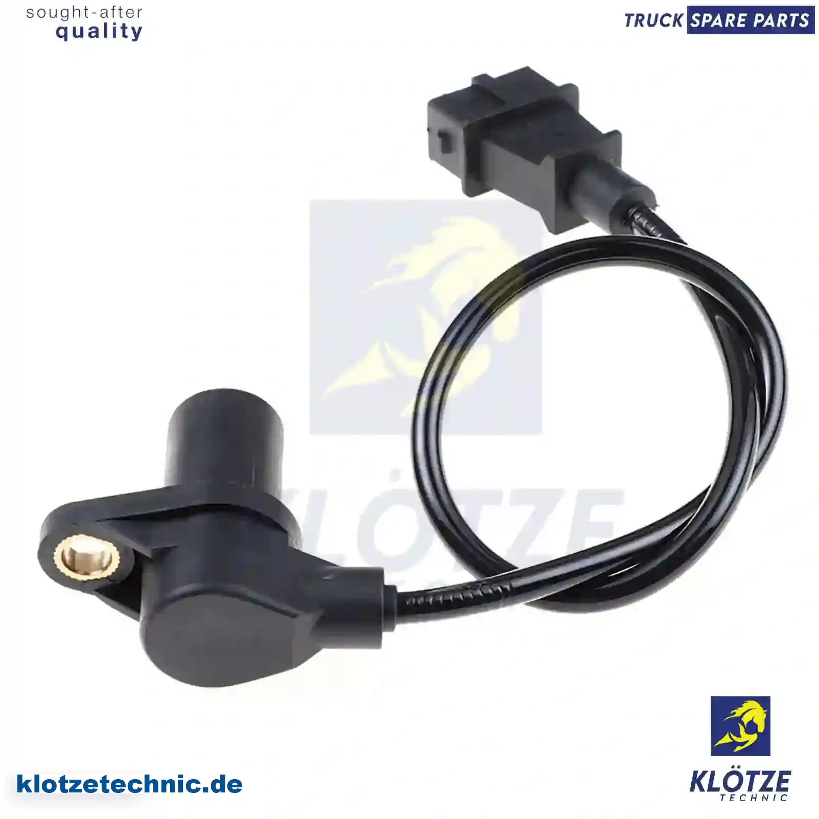 Sensor, crankshaft, 500306772, 82017874, 162916, 500306772, 500306772, 82017874, 45962050F || Klötze Technic Spare Part | Engine, Accelerator Pedal, Camshaft, Connecting Rod, Crankcase, Crankshaft, Cylinder Head, Engine Suspension Mountings, Exhaust Manifold, Exhaust Gas Recirculation, Filter Kits, Flywheel Housing, General Overhaul Kits, Engine, Intake Manifold, Oil Cleaner, Oil Cooler, Oil Filter, Oil Pump, Oil Sump, Piston & Liner, Sensor & Switch, Timing Case, Turbocharger, Cooling System, Belt Tensioner, Coolant Filter, Coolant Pipe, Corrosion Prevention Agent, Drive, Expansion Tank, Fan, Intercooler, Monitors & Gauges, Radiator, Thermostat, V-Belt / Timing belt, Water Pump, Fuel System, Electronical Injector Unit, Feed Pump, Fuel Filter, cpl., Fuel Gauge Sender,  Fuel Line, Fuel Pump, Fuel Tank, Injection Line Kit, Injection Pump, Exhaust System, Clutch & Pedal, Gearbox, Propeller Shaft, Axles, Brake System, Hubs & Wheels, Suspension, Leaf Spring, Universal Parts / Accessories, Steering, Electrical System, Cabin