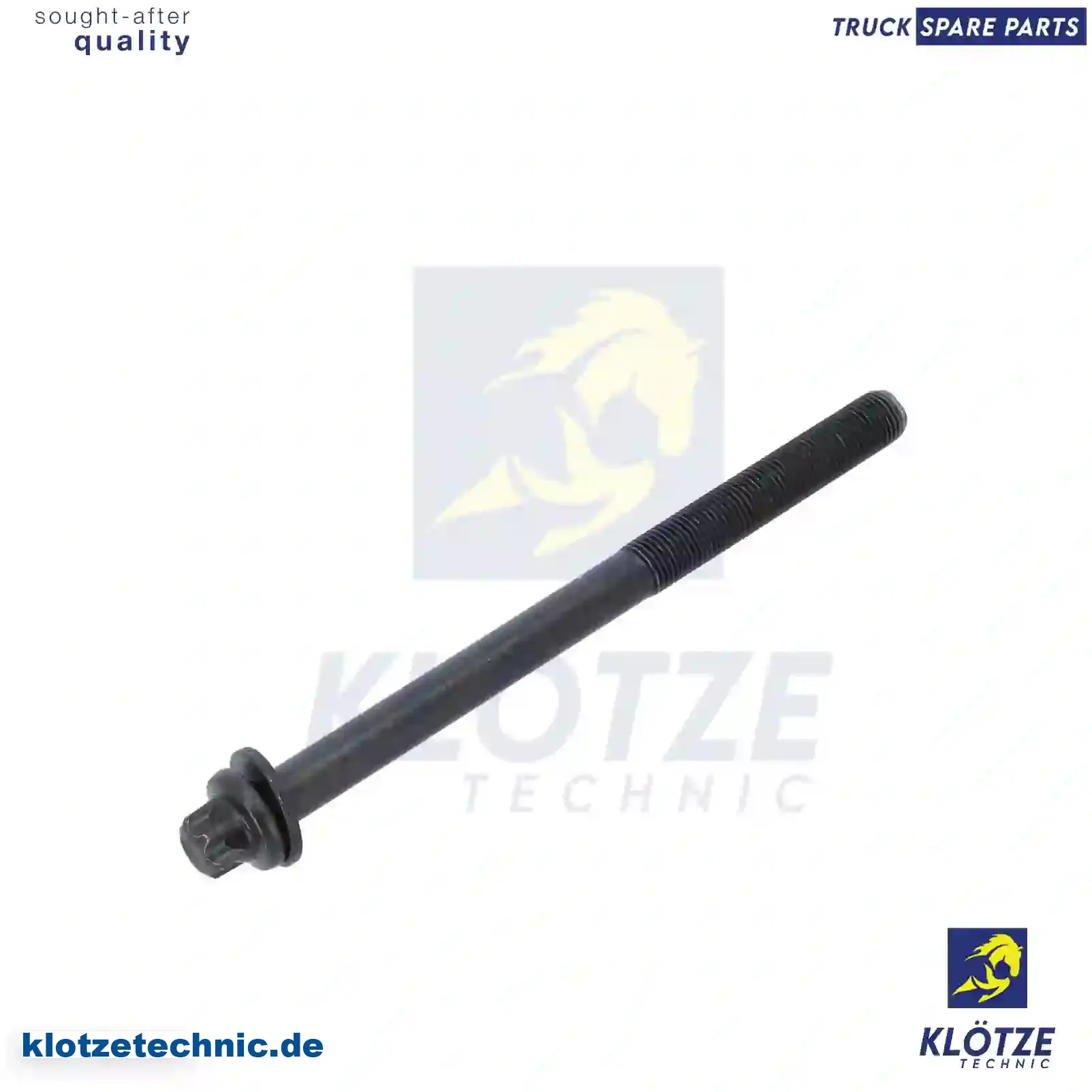 Cylinder head screw, 500347039 || Klötze Technic Spare Part | Engine, Accelerator Pedal, Camshaft, Connecting Rod, Crankcase, Crankshaft, Cylinder Head, Engine Suspension Mountings, Exhaust Manifold, Exhaust Gas Recirculation, Filter Kits, Flywheel Housing, General Overhaul Kits, Engine, Intake Manifold, Oil Cleaner, Oil Cooler, Oil Filter, Oil Pump, Oil Sump, Piston & Liner, Sensor & Switch, Timing Case, Turbocharger, Cooling System, Belt Tensioner, Coolant Filter, Coolant Pipe, Corrosion Prevention Agent, Drive, Expansion Tank, Fan, Intercooler, Monitors & Gauges, Radiator, Thermostat, V-Belt / Timing belt, Water Pump, Fuel System, Electronical Injector Unit, Feed Pump, Fuel Filter, cpl., Fuel Gauge Sender,  Fuel Line, Fuel Pump, Fuel Tank, Injection Line Kit, Injection Pump, Exhaust System, Clutch & Pedal, Gearbox, Propeller Shaft, Axles, Brake System, Hubs & Wheels, Suspension, Leaf Spring, Universal Parts / Accessories, Steering, Electrical System, Cabin