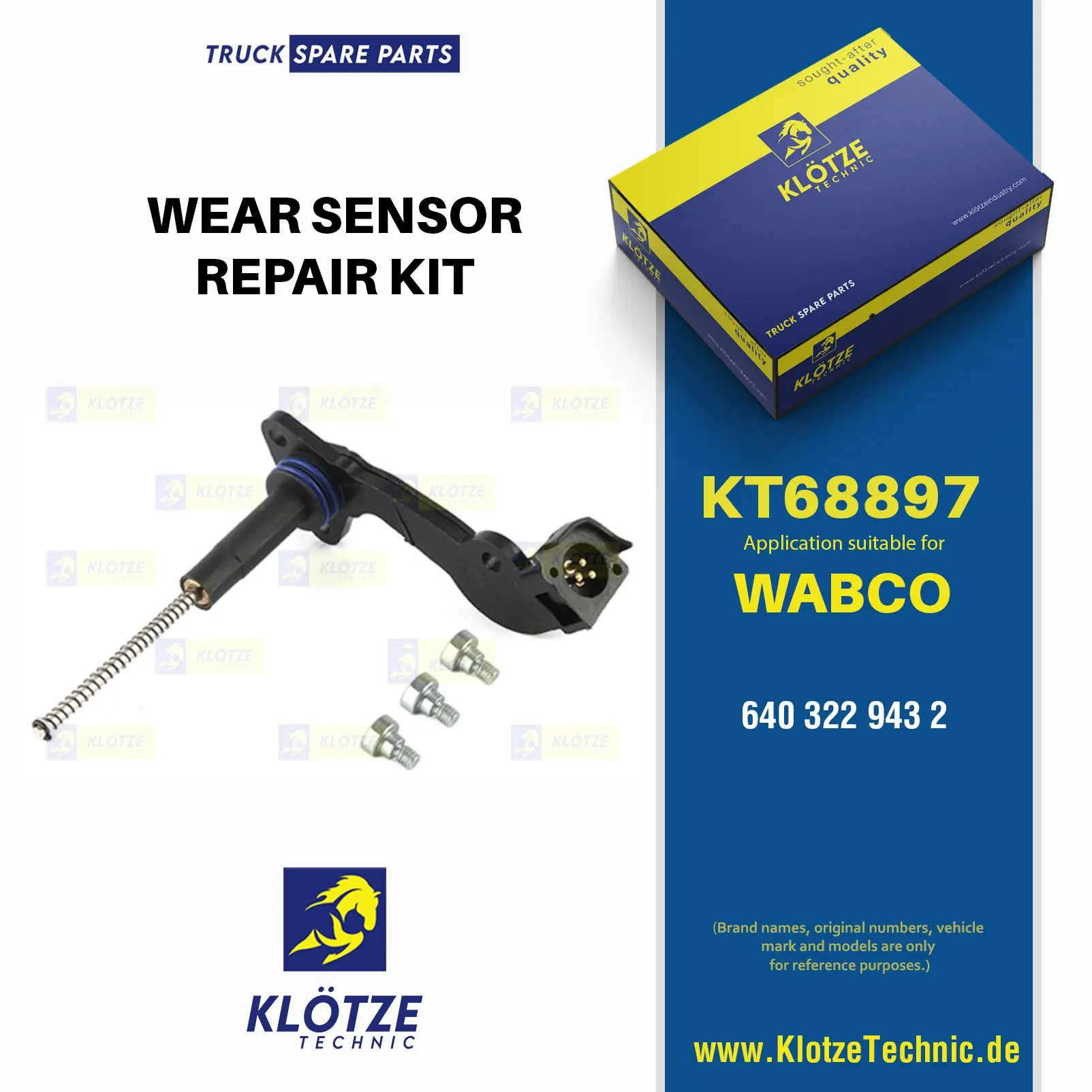 ,  || Klötze Technic Spare Part | Engine, Accelerator Pedal, Camshaft, Connecting Rod, Crankcase, Crankshaft, Cylinder Head, Engine Suspension Mountings, Exhaust Manifold, Exhaust Gas Recirculation, Filter Kits, Flywheel Housing, General Overhaul Kits, Engine, Intake Manifold, Oil Cleaner, Oil Cooler, Oil Filter, Oil Pump, Oil Sump, Piston & Liner, Sensor & Switch, Timing Case, Turbocharger, Cooling System, Belt Tensioner, Coolant Filter, Coolant Pipe, Corrosion Prevention Agent, Drive, Expansion Tank, Fan, Intercooler, Monitors & Gauges, Radiator, Thermostat, V-Belt / Timing belt, Water Pump, Fuel System, Electronical Injector Unit, Feed Pump, Fuel Filter, cpl., Fuel Gauge Sender,  Fuel Line, Fuel Pump, Fuel Tank, Injection Line Kit, Injection Pump, Exhaust System, Clutch & Pedal, Gearbox, Propeller Shaft, Axles, Brake System, Hubs & Wheels, Suspension, Leaf Spring, Universal Parts / Accessories, Steering, Electrical System, Cabin